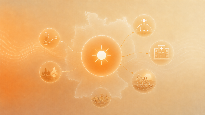 Visualisierung Hitzeereignisse im Klimawandel (vorläufig), KI-generiert